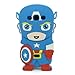 3D Cartoon Cute Lovely Stylish Blue Marvel Captain America Soft Silicone Back Case Cover Protective Skin for Samsung Galaxy S3 i9300 SIII (Blue)