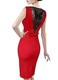 Vfemage Women Sexy See Through Back Butterfly Lace Bow Cocktail Dress