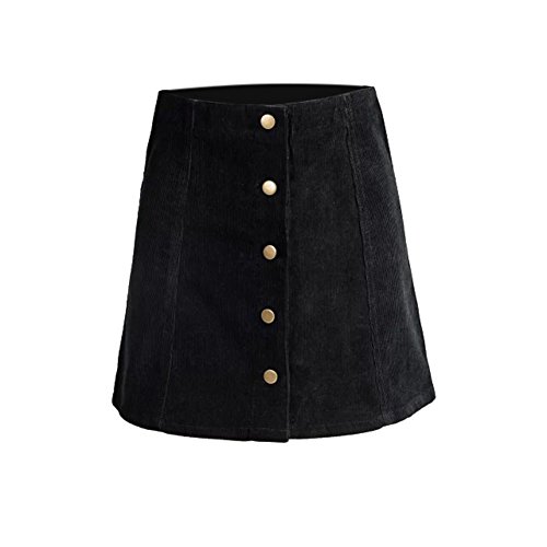 Button Petite Black Corduroy Skirt Denim Skirt Black Label