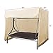 boyspringg Outdoor Swing Cover, Swing Cover 3 Seater Waterproof, 87x49x 67 Inch,Porch Swing Cover for Outdoor Furniture,Durable Waterproof UV Resistant Weather Protector (Beige&Coffee)