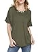 Florboom Women Casual Basic V Neck Short Sleeve Cotton T-Shirt with Pocket
