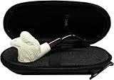 Miniature Meerschaum Pipe - EAGLE w/ Zippered Hard Cover Case