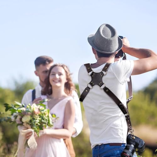 4J LEDR Photo Camera Strap, Professional Photographic Camera Strap for Photographic Camera, Multiple Camera Equipment for Dslr/Slr Strap, Small, Brown