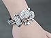 Alilang Silvery Tone Shine Clear Crystal Rhinestones Gothic Punk Skull Crossbone Halloween Bangle Bracelet