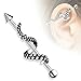 14G Tentacle Wrapped 316L Surgical Steel Industrial Barbell - Sold Individually (Steel)