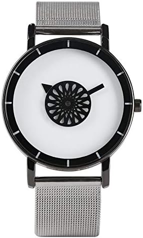 Turntable Geek Watch for Men Women, No Pointer Gradient Color Dial, Cool Unisex Vortex Spiral Watches