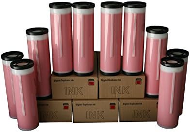 10 Red Wholesale Widgets Brand Universal Inks, Compatible with Riso GR, RC, RA, FR, RP Series Duplicators