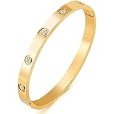 Carweilon Men Women’s 18K Gold Bracelet Crystals Elements Inspiration Bracelet Jewelry Perimeter 7-7.5inch