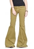 Glamour Outfitters Women's Cord Flares Bell Bottom Trousers - Brown
