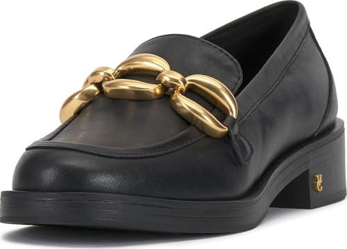 Vince Camuto Women's Sayer Chain Link Chunky Loafer, Black, 6.5