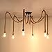 GuLighting 6 Heads American Country Retro Industrial Hemp Rope Chandelier Living Room Restaurant pendant lights light Fixture Not Included Bulb