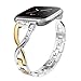 Wearlizer Metal Replacement for Fitbit Versa/Versa 2/Versa Lite/Versa SE Bands for Women Rose Gold Silver Black Small Large (Gold + Silver)