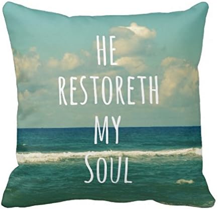 He Restoreth My Soul Bible Verse Scripture Pillow Case
