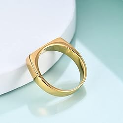 MYNENEY Stainless Steel Square Shape Signet Style