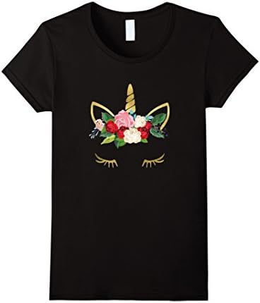 Womens Unicorn Lover Unicorn Face T-Shirt XL Black