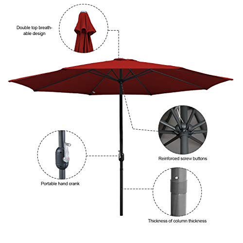 BMOT Ø 300 cm Aluminum Sonnenschirm Marktschirm Gartenschirm Terrassenschirm Sonnenschutz UV 40+ – Bild 5