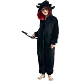 Kids Dragon Onesie Costume Pajamas Sleepwear Dragon Animal Flannel Hooded One-Piece Halloween Cosplay Costume