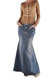 Style J Vintage Vogue Long Denim Skirt