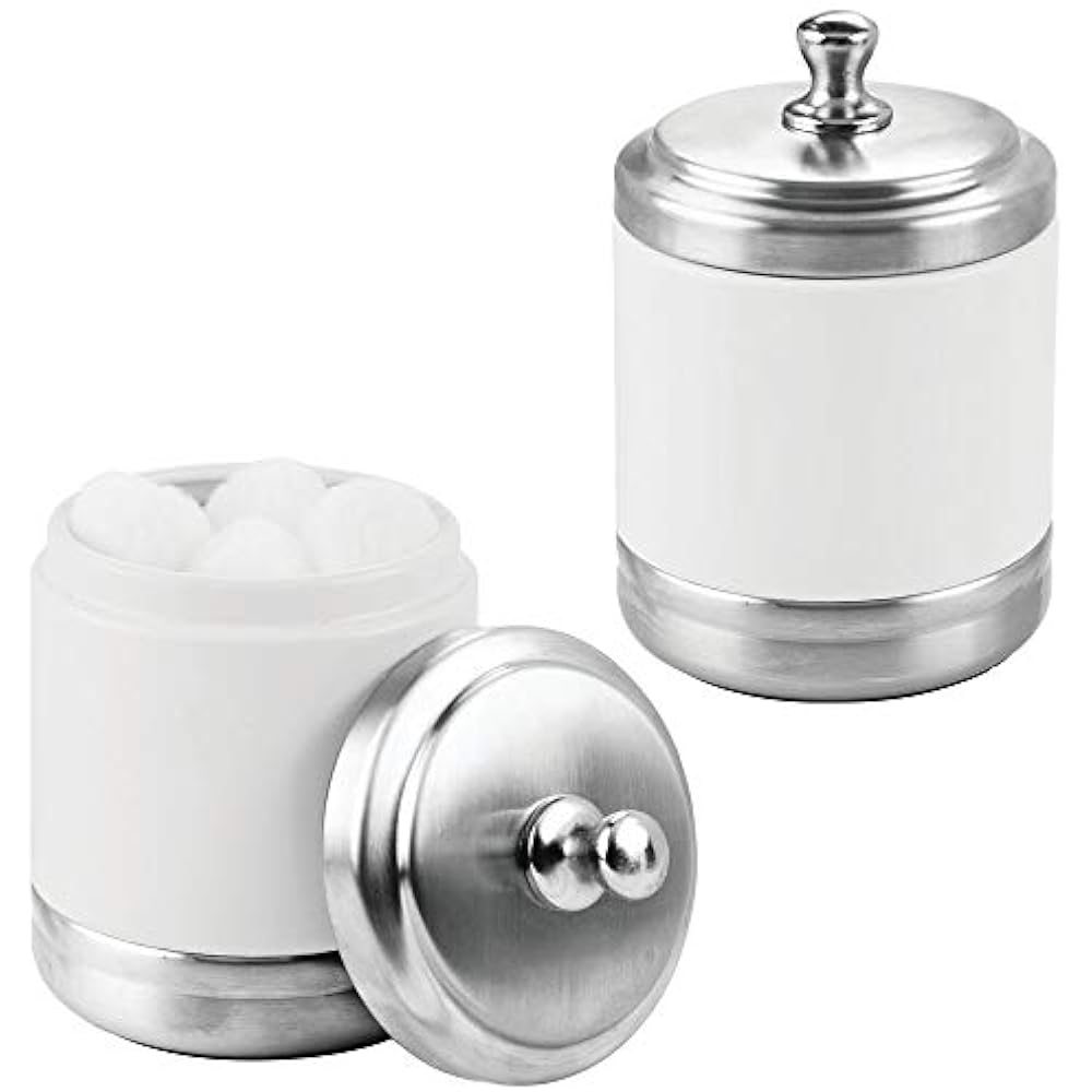 MDesign Canisters Metal Bathroom Vanity Storage Organizer ...