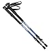 Himal Outdoors 2 PCS Adjustable Travel Hiking Walking Stick Trekking Pole with EVA Foam Handle,Quick Adjust Flip-lock - Cork Grip, Padded Strap (Blue-Silver)