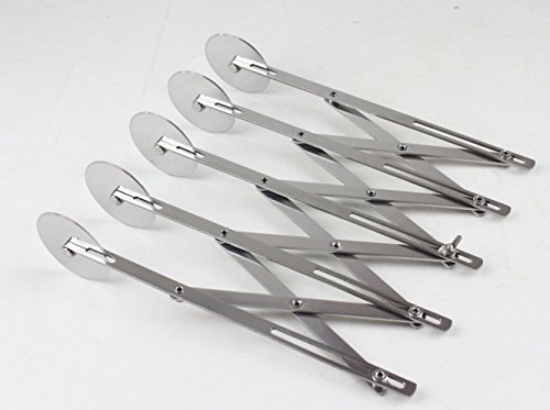 Funtress Stainless Steel Pizza Brownies Cookies Cake Pastry Cutter Multi-Round Knife Professional Bakes Cutting Tool Dough Divider with Sharp Blade 5 Round - Thumbnail 2
