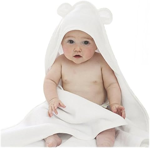 Bamboo Hooded Baby Towel with Bear Ears - The Original 100% Organic Hypoallergenic Extra Soft Water Absorbent | Great for Sensitive Skin | 34x34โ Size for Toddlers and Infant (large, bamboo)
