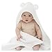 Bamboo Hooded Baby Towel with Bear Ears - The Original 100% Organic Hypoallergenic Extra Soft Water Absorbent | Great for Sensitive Skin | 34x34” Size for Toddlers and Infant (large, bamboo)
