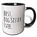 3dRose (mug_151535_4) Best Big Sister Ever - Gifts for elder and older siblings - black text - Two Tone Black Mug, 11oz