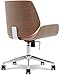 Elle Decor Ophelia Home Office Desk Chair, Mid Century Modern Bentwood Style, Ergonomic Curved Low-Back and Seat, Armless Design, Chrome Swivel Base, Upholstered in Woven Fabric, Blush Pink