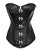 PhilaeEC Women's Punk Steel Boned Leather Waist Trainer Corset