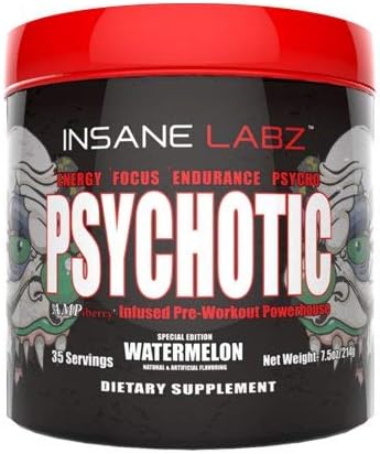 Health Express Insane Labz Psychotic Infused Pre-workout Powerhouse (Watermelon) -35 Servings