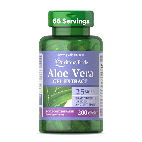 Puritan's Pride Aloe Vera Gel Extract 25 mg, Highly Concentrated Herbal Supplem…