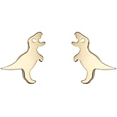 Mini Cute Dinosaur Stud Earrings for Women Girls Men Sterling Silver Hypoallergenic Tiny Dragon Brontosaurus Animal Cartilage Tragus Post Fashion Minimalist Jewelry