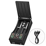 BESTSUN Intelligent Charger Smart Battery Charger, 3 Channel Universal Charger for Rechargeable Li-ion Batteries 18650 18490 18350 17670 17500 16340(RCR123) 14500, Ni-MH/Ni-Cd A AA AAA and 9V/6F22/PP3