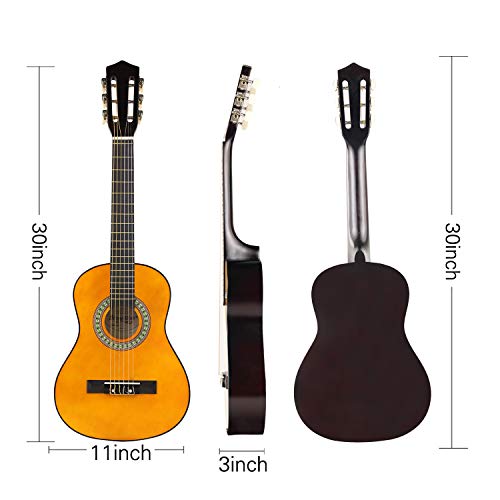 Strong Wind Classical Acoustic Guitar 30 Inch 6 Nylon Strings Guitar Beginner Kit for Students Children Adult (1/2 Size) ...