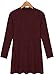 Finego Women's Knitted Mock Neck Long Sleeve A Line Sweater Dress with Pockets