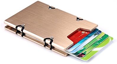 LXJ STORE RFID Blocking Credit Card Holder, Aluminium Alloy Card Holder protector Case for Travel and Work, Credit Card Case for Business Cards, Steel Metal Slim Wallet, Metal ID Case (glod)