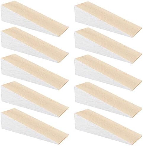 Door Stops, Secure Wood Door Stoppers for Decor and Security, Chair Caning Tool, Decorative Door Holder | 5.90" x 1.97" x 1.57"| - haggiy (10 Pack)
