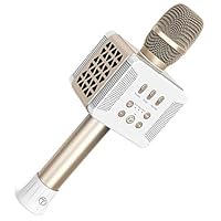 TOSING 20W Wireless Bluetooth Karaoke Microphone,Sing Song,Practicing Song, Listening Song,Recording Song 4-in-1 Portable Handheld Karaoke Mic Speaker Machine for iPhone/Android/iPad (Champagne Gold)