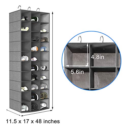 coastal rose Hanging Shoe Organizer for Closet, 30 Sections Hanging