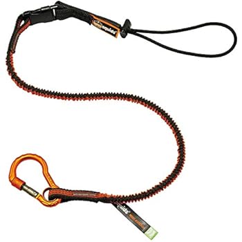 Shock Absorbing Tool Lanyard with Self-Locking Carabiner and Detachable Loop End, Tool Weight Capacity 5lbs, Ergodyne Squids 3102