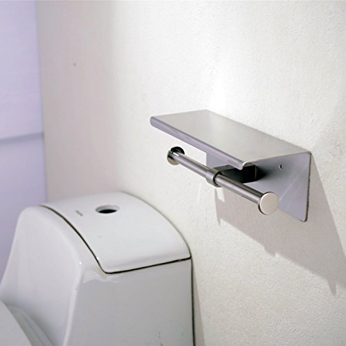 HANEBATH Bathroom Wall Mounted Double Toilet Paper Roll Holder, Brushed Nickel