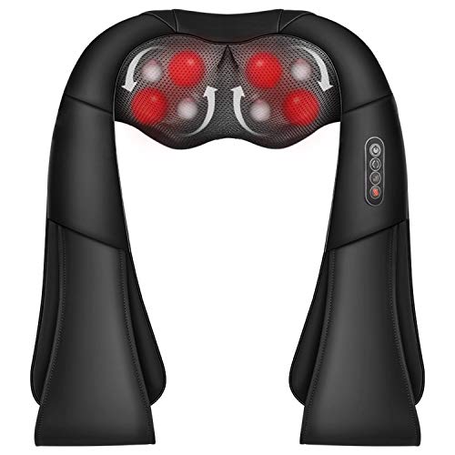 Neck Massager, Shiatsu Back Massagers with Heat Function and Electric Deep Tissue 3D Kneading, Relieve Muscle Pain, for Shoulder, Travel, Office, Home, Car - Thumbnail 7