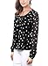 DJT Womens Korean Style Polka Dot Pleated Loose Blouse Tops