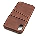 Dockem Exec Wallet Case for iPhone X/XS: Slim Vintage Synthetic Leather Case with 2 Credit Card/ID Holder Slots, Simple Professional Snap On Cover [Brown]