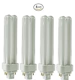 (4 Pack) CFL Bulbs Direct Generic Replacement for Panasonic FDS18E35/4 18W 3500K Double Tube, 4 Pin G24q-2 Base, Compact Fluorescent Light Bulbs
