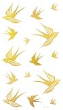Latest hot selling and fashionable tattoo sticker product dimension 6.69x3.74 flying swallow Golden gold realistic temporary tattoo stickers by InterRookie