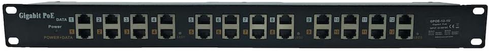 Gigabit PoE Injector 12 Port Power Over Ethernet Injector 10/100/1000 Data Speed for 802.3af/802.3at Device & PoE/non-PoE Switch Rack Mount Injector with 48-Volt 120-Watt Power Supply, GPOE-12-48V120W - Image 3