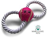 Dog Toy for Small Dogs and Puppies by Mary & Kate Pets; Interactive Tug of War Rope, Great for Fetch and Puppy Training