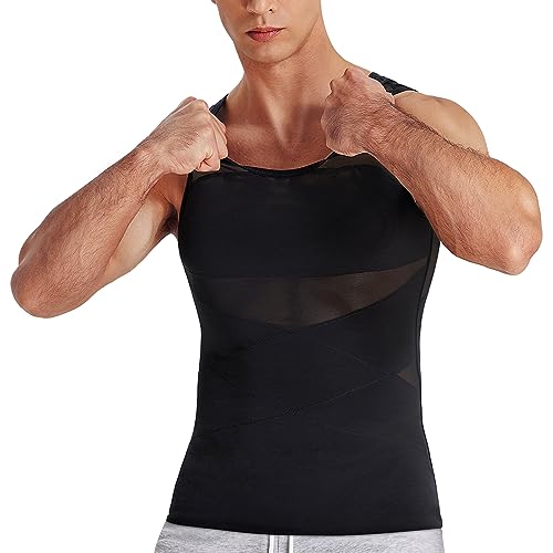 SUNACGO - Camiseta Interior Deportiva para Hombre Body Faja Moldeador de Compresión Camisa de Reductora para el Cuerpo Control de Abdomen